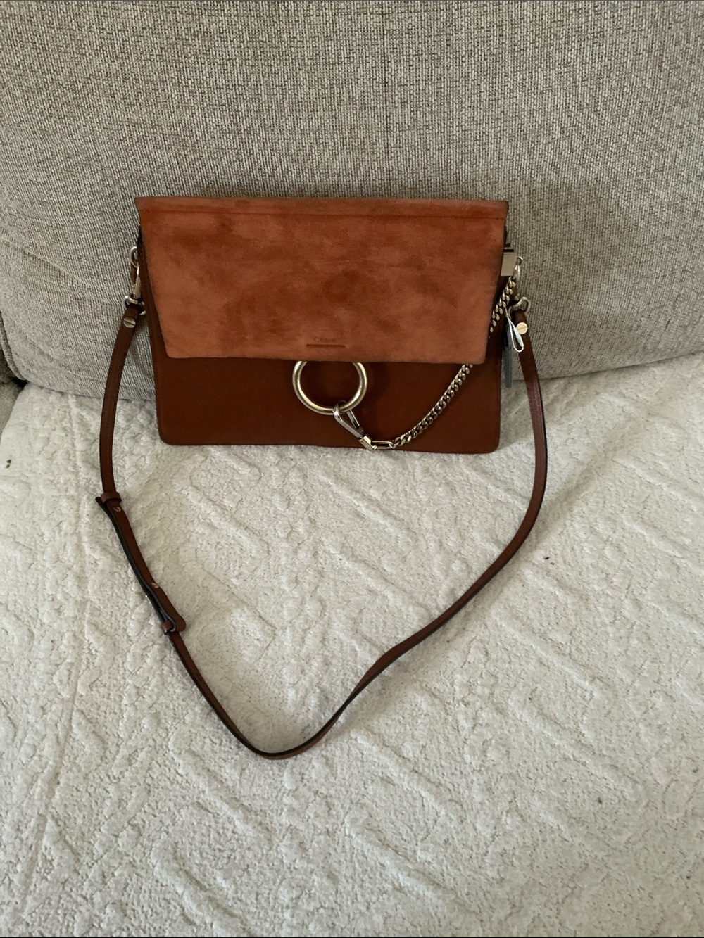 Chloe Brown Ring-Accent Crossbody Bag